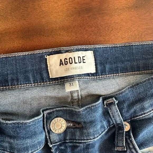 $158 Agolde Sophie Crop High Rise Skinny Jeans in Claremont Sz 31 - Picture 4 of 5
